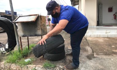 POR DETERMINAÇÃO DO PREFEITO MARDEN JÚNIOR, FRENTES DE SERVIÇOS DA PREFEITURA DE TRINDADE RECOLHEM PNEUS EM BORRACHARIAS DA CIDADE